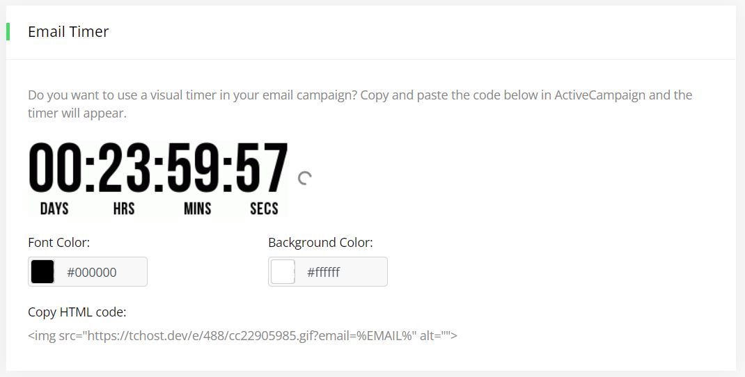 email timer element
