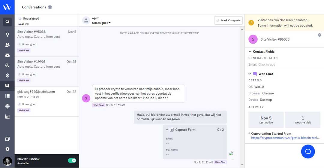 ActiveCampaign/WildMail Conversations Chatbot Functionality